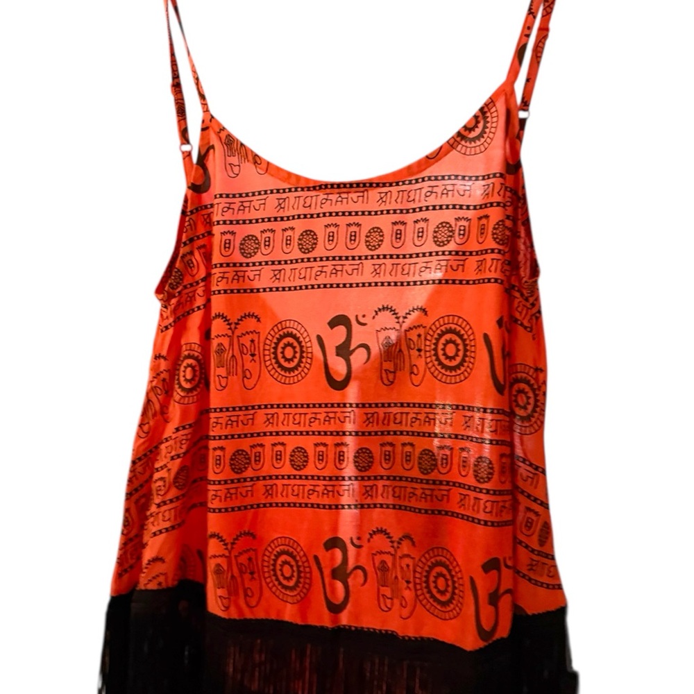 Orange Graphic Crop Camisole